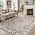 thumbnail image 1 of UERMEI 6'x9' Washable Area Rugs for Living Room, Vintage Floral Boho Printed Carpet, Non Slip Indoor Rugs for Bedroom Home Decor Carpets, Beige Gray, 1 of 11