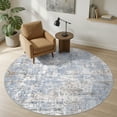 thumbnail image 1 of UERMEI 6ft Round Area Rug for Living Room, Washable Non-slip Soft Indoor Modern Abstract 6'x6' Round Rug for Bedroom Office Home Decor Carpet, Glacier Blue, 1 of 8
