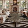 thumbnail image 1 of UERMEI 8'x10' Easy Jute Area Rug, Large Washable Living Room Rug, Rainbow Indoor Outdoor Carpet, Modern Geometric Farmhouse Checkered Non Slip Black Carpet for Dining Room Apartment,Black, 1 of 7