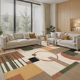 thumbnail image 1 of MICGEEK 8x10 Washable Area Rugs for Living Room, Modern Geometric Printed Rug, Vacuum-Friendly, Non Slip Indoor Rug for Bedroom Dining Room Home Decor Carpet, Beige Multi, 1 of 10