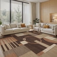 thumbnail image 1 of MICGEEK 8x10 Washable Area Rugs for Living Room, Modern Geometric Printed Rug, Vacuum-Friendly, Non Slip Indoor Rug for Bedroom Dining Room Home Decor Carpet, Brown/Beige, 1 of 9