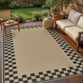 thumbnail image 1 of UERMEI 5x7 Area Rug for Living Room: Washable Non Slip Jute Look Carpet Low Pile Farmhouse Rug for Bedroom Under Coffee Table Dining Room - Geometric Brown, 1 of 8