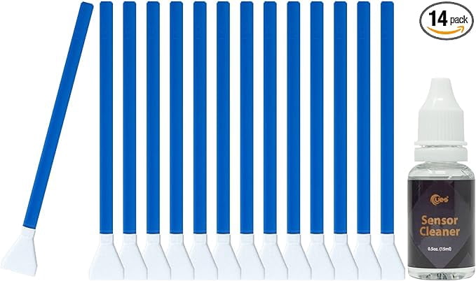 Kit Nettoyage Capteur UES Pour APS-C - 14 Bâtonnets 16mm + Nettoyant 15ml