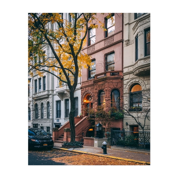 UES Brownstones - Manhattan New York Photography Unframed Wall Art Print 5 x 7 inches