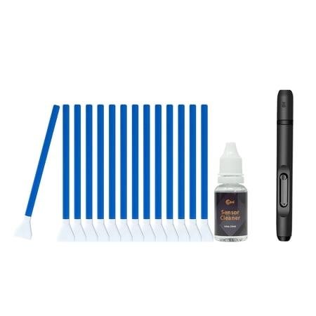 UES Camera Sensor and Lens Cleaning Value Comb APS-C Sensor Cleaning Swabs, Sensor Cleaner, Dust Air Blower, Lens Cleaning Pen, and Microfiber Lens Cleaning Cloth