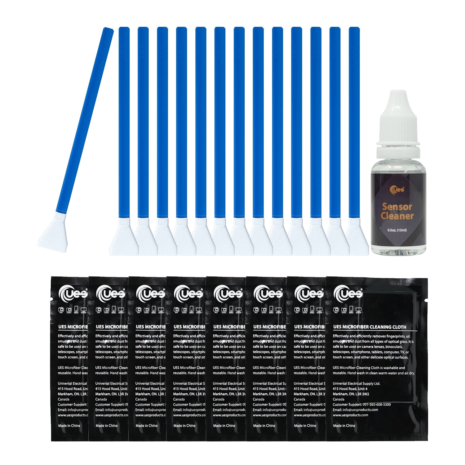UES FullFrame Camera Sensor Cleaning Kit (14pcs Swabs + 15ml Cleaner
