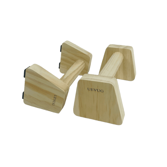 UEVUG Body-building Apparatus, Push Up Stands, 2 PCS Wood Pushup Bars Non-Slip Base