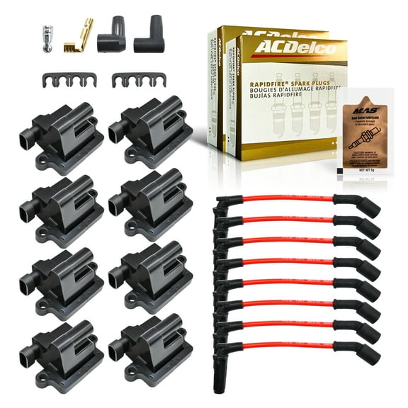 8 Pcs UF271 Ignition Coils & ACDelco Spark Plugs & Wires & Free MAS 5g Anti-Seize Lubrica Replacement for Silverado 3500 Savana GMC Sierra 1500