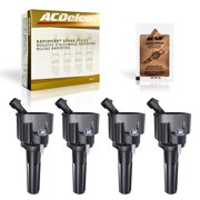 UF497 Ignition Coils & ACDelco Platinum Spark Plugs Kit for 2006 2009 Buick Rainier Chevy Trailblazer 4.2L 4-Pack + Free Anti-Seize Lubricant 5g
