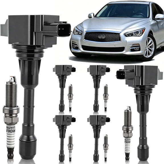 UF550 Ignition System Replacement Set, Fits Infiniti Q50 2014-2018 V6 3.5L (6 Coils + 6 Spark Plugs), Replaces 22448-JA11C 22448-JA10A GN10244 C1670