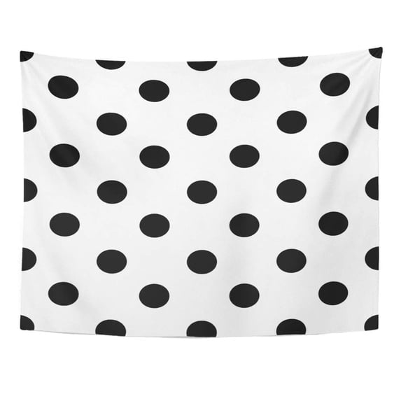 UFAEZU Abstract Black and White Polka Dot Pattern Circle Classic Color Graphic Holiday Wall Art Hanging Tapestry Home Decor for Living Room Bedroom Dorm 60x80 inch