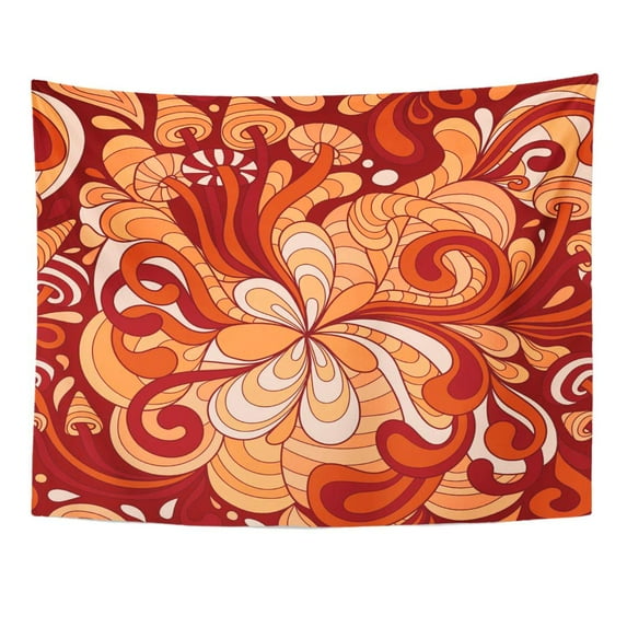 UFAEZU Abstract Colorful Magic Mushrooms in Doodle 60S Hippie Wall Art Hanging Tapestry Home Decor for Living Room Bedroom Dorm 51x60 inch