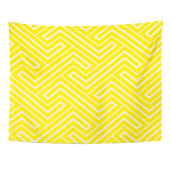 UFAEZU Abstract The Geometric Pattern by Stripes Yellow Gold Abstraction Wall Art Hanging Tapestry Home Decor for Living Room Bedroom Dorm 51x60 inch