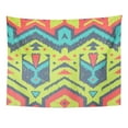 thumbnail image 1 of UFAEZU Abstract Tribal Pattern Colorful Ethnic Triangles Chevrons and Rhombuses Knitting Edges Shapes Wall Art Hanging Tapestry Home Decor for Living Room Bedroom Dorm 60x80 inch, 1 of 1