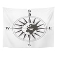 thumbnail image 1 of UFAEZU Ancient Compass Globe Middle East Map Adventure Arrow Astrology Wall Art Hanging Tapestry Home Decor for Living Room Bedroom Dorm 51x60 inch, 1 of 1