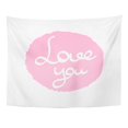 thumbnail image 1 of UFAEZU Artistic Phrase Love You in Pink Circle Shape Quote for Colorful Romantic Creative Cup Caption Wall Art Hanging Tapestry Home Decor for Living Room Bedroom Dorm 51x60 inch, 1 of 1