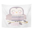 thumbnail image 1 of UFAEZU Baby Cute Owl Bird Pretty Love Pattern Adorable Applique Wall Art Hanging Tapestry Home Decor for Living Room Bedroom Dorm 51x60 inch, 1 of 1