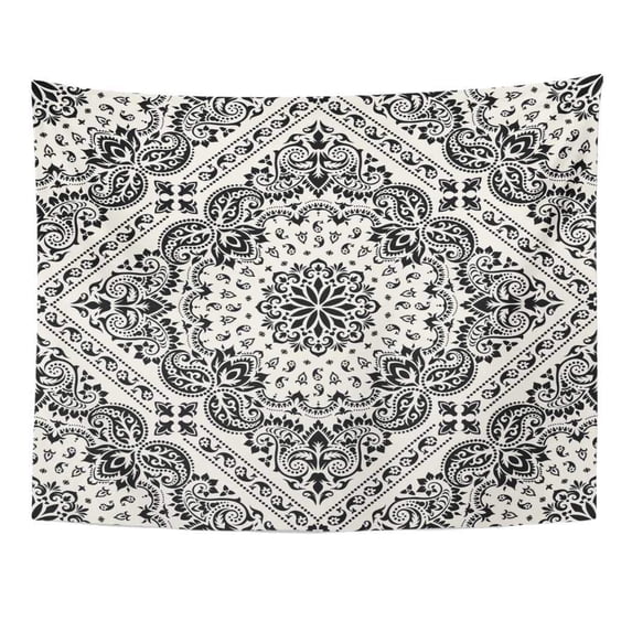 UFAEZU Bandanna Paisley Bandana Silk Neck Scarf Kerchief Pattern for Border Western Wall Art Hanging Tapestry Home Decor for Living Room Bedroom Dorm 60x80 inch