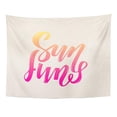 thumbnail image 1 of UFAEZU Beach Sun and Fun Lettering Phrase on Sand Hand Calligraphic Black Bright Wall Art Hanging Tapestry Home Decor for Living Room Bedroom Dorm 60x80 inch, 1 of 1