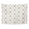 thumbnail image 1 of UFAEZU Black Sacred Geometry Grid Hexagon Pattern White 70S 80S Abstract Carpet Wall Art Hanging Tapestry Home Decor for Living Room Bedroom Dorm 51x60 inch, 1 of 1