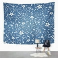 thumbnail image 1 of UFAEZU Blue Abstract Floral Pattern on Denim Beauty Flourish Flower Wall Art Hanging Tapestry Home Decor for Living Room Bedroom Dorm 51x60 inch, 1 of 1