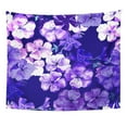 thumbnail image 1 of UFAEZU Blue Abstract Purple Flowers Colorful Artistic Blooming Wall Art Hanging Tapestry Home Decor for Living Room Bedroom Dorm 60x80 inch, 1 of 2