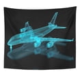 thumbnail image 1 of UFAEZU Blue Aviation Commercial Aircraft Mesh Part Series White Wall Art Hanging Tapestry Home Decor for Living Room Bedroom Dorm 60x80 inch, 1 of 1