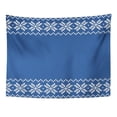 thumbnail image 1 of UFAEZU Blue Christmas Winter Sweater Fairisle Knitting Pattern Isle Border Fair Wall Art Hanging Tapestry Home Decor for Living Room Bedroom Dorm 51x60 inch, 1 of 1