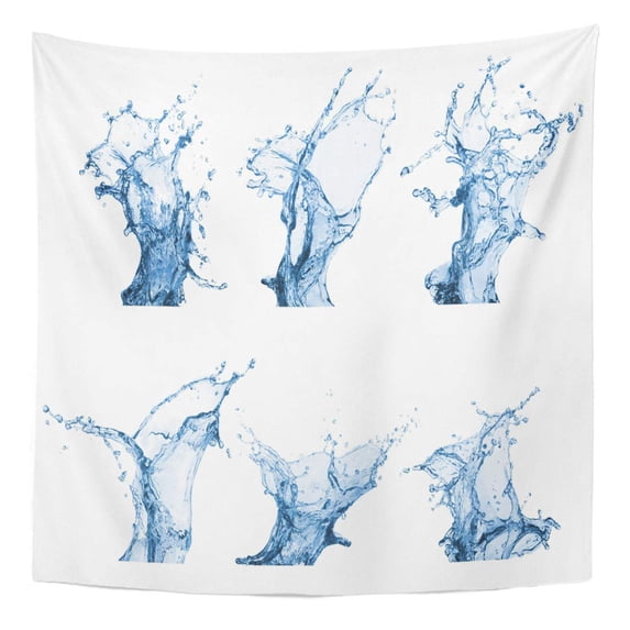 UFAEZU Blue Close Water Splash Collection in Movement White Abstract Wall Art Hanging Tapestry Home Decor for Living Room Bedroom Dorm 51x60 inch