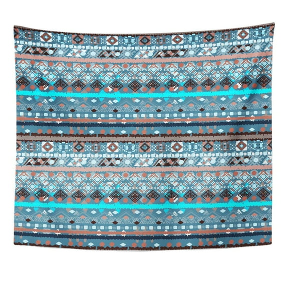 UFAEZU Bohemian Colorful Abstract Quilted Boho Patchwork Rustic Style Aztec Carpet Color Wall Art Hanging Tapestry Home Decor for Living Room Bedroom Dorm 51x60 inch