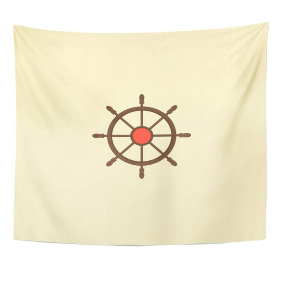 UFAEZU Brown Adventure Controlling Helm Flat Clean for Your Mobile Design Colorful Anchor Wall Art Hanging Tapestry Home Decor for Living Room Bedroom Dorm 60x80 inch