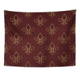 thumbnail image 1 of UFAEZU Brown Badge Mardi Gras Carnival with Fleur De Lis Endless Bedding Celebrate Costume Wall Art Hanging Tapestry Home Decor for Living Room Bedroom Dorm 60x80 inch, 1 of 2