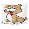 thumbnail image 1 of UFAEZU Brown Cartoon Cute Dog Puppy Happy Sitting Clipart Talking Drawing Wall Art Hanging Tapestry Home Decor for Living Room Bedroom Dorm 51x60 inch, 1 of 2