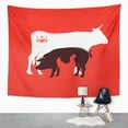 thumbnail image 1 of UFAEZU Butcher Silhouette Farm BBQ Time Cuts Barbecue Wall Art Hanging Tapestry Home Decor for Living Room Bedroom Dorm 60x80 inch, 1 of 1