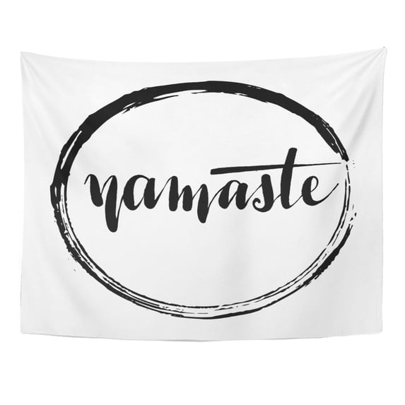 UFAEZU Calligraphy Inscription Lettering The Word Namaste to Wall Art Hanging Tapestry Home Decor for Living Room Bedroom Dorm 60x80 inch