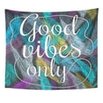 thumbnail image 1 of UFAEZU Calligraphy Only Good Vibes Slogan Tropical Trendy Banana Cartoon Color Wall Art Hanging Tapestry Home Decor for Living Room Bedroom Dorm 60x80 inch, 1 of 1