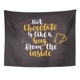thumbnail image 1 of UFAEZU Christmas Warming Beverage Modern Lettering Leaflets Cups On Chalkboard Wall Art Hanging Tapestry Home Decor for Living Room Bedroom Dorm 51x60 inch, 1 of 2