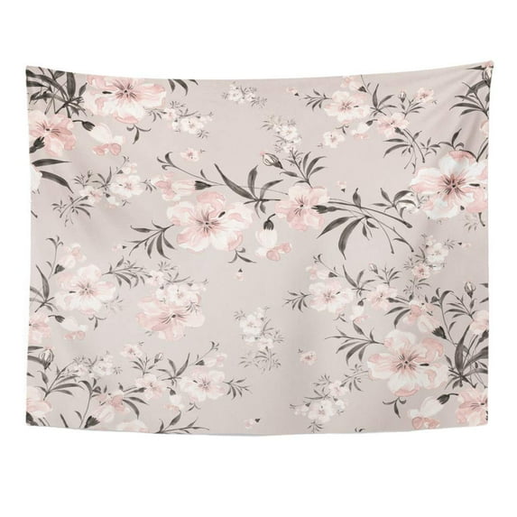 UFAEZU Colorful Pattern Floral Watercolor Gentle Bouquet W Pink Flower Delicate Wall Art Hanging Tapestry Home Decor for Living Room Bedroom Dorm 60x80 inch