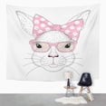 thumbnail image 1 of UFAEZU Cute Bunny Girl Portrait Rabbit Face Pink Pin Up Wall Art Hanging Tapestry Home Decor for Living Room Bedroom Dorm 60x80 inch, 1 of 1