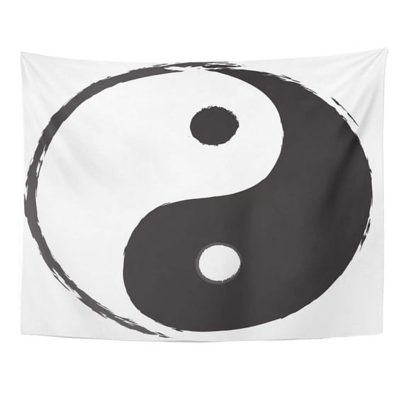 UFAEZU Drawn Yin Yang Symbol Drawing Doodle Hand Sketch Wall Art Hanging Tapestry Home Decor for Living Room Bedroom Dorm 60x80 inch
