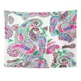 thumbnail image 1 of UFAEZU Floral Paisley Pattern Colour Watercolour White Colorful Watercolor Painting Leaves and Flowers Tribal Wall Art Hanging Tapestry Home Decor for Living Room Bedroom Dorm 60x80 inch, 1 of 1
