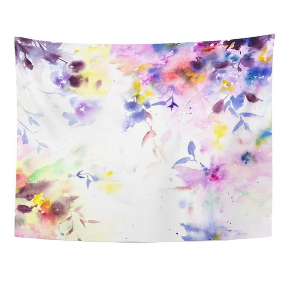 UFAEZU Flower With Floral Design Watercolor Bouquet Birthday Foliage Wedding Beauty Blossom Wall Art Hanging Tapestry Home Decor for Living Room Bedroom Dorm 60x80 inch