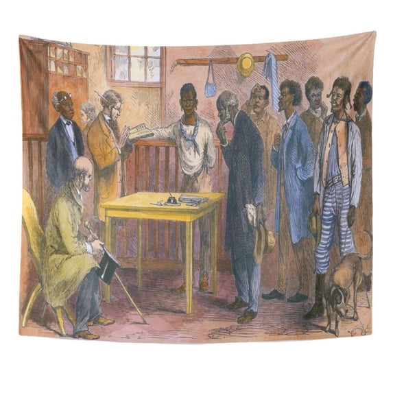 UFAEZU Freedmen at Voter Registration Office Macon Georgia in 1867 Wall Art Hanging Tapestry Home Decor for Living Room Bedroom Dorm 60x80 inch