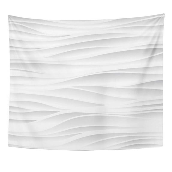 UFAEZU Geometric Gray Wave White Wavy Interior Wall 3D Panel Pattern Abstract Lines Retro Abstraction Wall Art Hanging Tapestry Home Decor for Living Room Bedroom Dorm 51x60 inch
