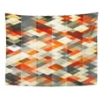thumbnail image 1 of UFAEZU Gray Pattern Vintage Red Rhombus Orange Geometric Wall Art Hanging Tapestry Home Decor for Living Room Bedroom Dorm 51x60 inch, 1 of 2