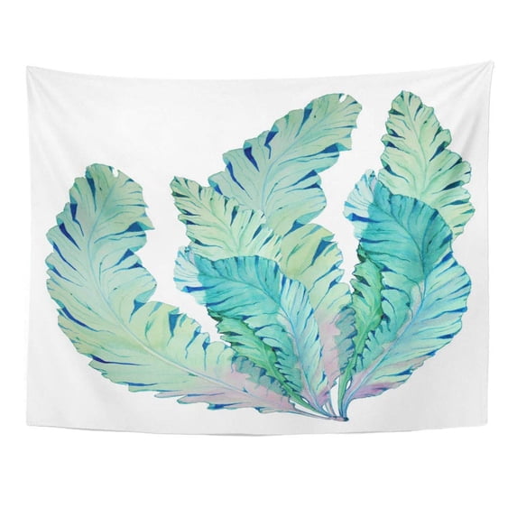 UFAEZU Green Algae Watercolor Botanical Seaweed on Kelp Bush Color Deep Food Wall Art Hanging Tapestry Home Decor for Living Room Bedroom Dorm 60x80 inch