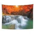 thumbnail image 1 of UFAEZU Green Amazing Huay Mae Kamin Waterfall Beautiful in Autumn Forest Kanchanaburi Province Thailand Cascade Wall Art Hanging Tapestry Home Decor for Living Room Bedroom Dorm 51x60 inch, 1 of 1