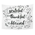 thumbnail image 1 of UFAEZU Handwritten Lettering Phrase Grateful Thankful Blessed Decorated Floral Calligraphy Wall Art Hanging Tapestry Home Decor for Living Room Bedroom Dorm 60x80 inch, 1 of 2