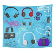 UFAEZU Headphones Headset to Listen Music for Dj and Audio Wall Art Hanging Tapestry Home Decor for Living Room Bedroom Dorm 51x60 inch
