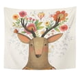 thumbnail image 1 of UFAEZU Incredible Deer with Awesome Flowers Lovely Spring Design in Sweet and Made Watercolor Technique Wall Art Hanging Tapestry Home Decor for Living Room Bedroom Dorm 51x60 inch, 1 of 1